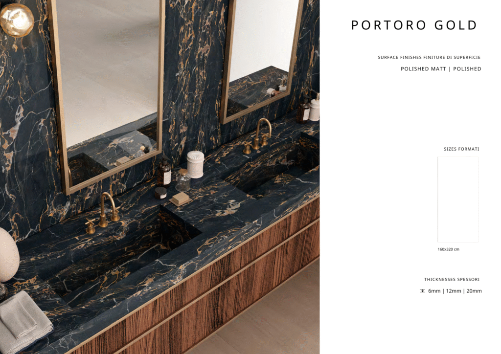 Thông số kỹ thuật đá nung kết Portoro Gold