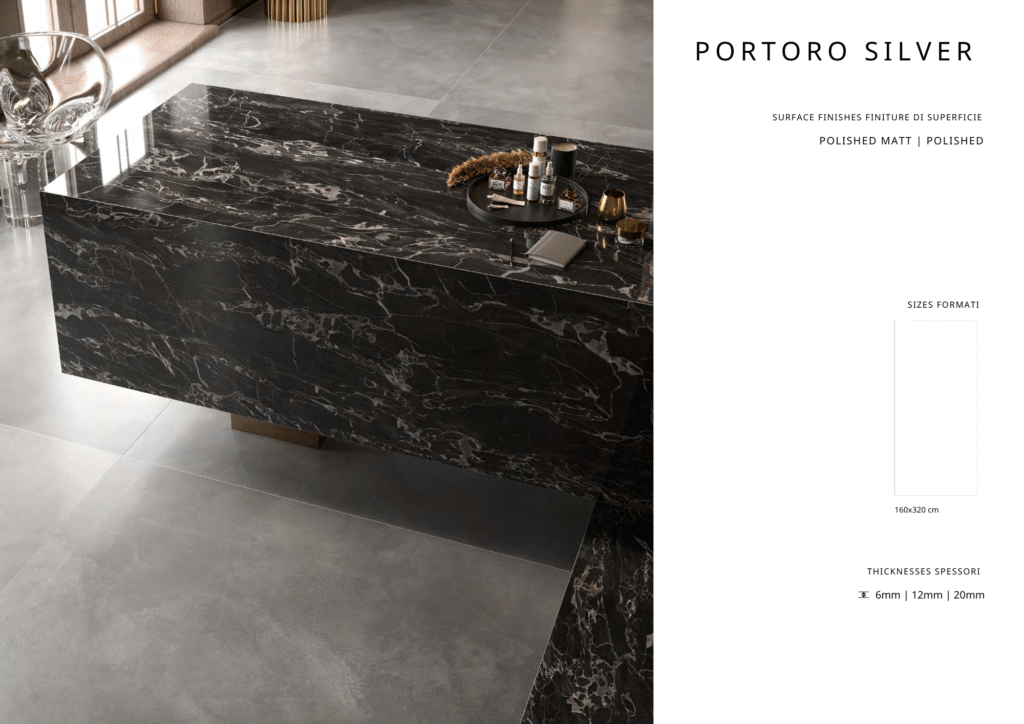 Thông số kỹ thuật của Đá nung kết Portoro Silver