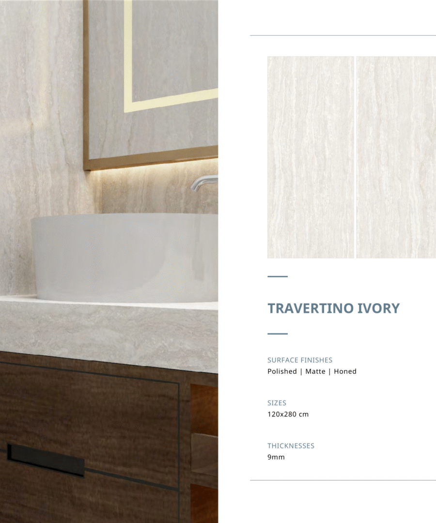 Đá nung kết Travertino Ivory