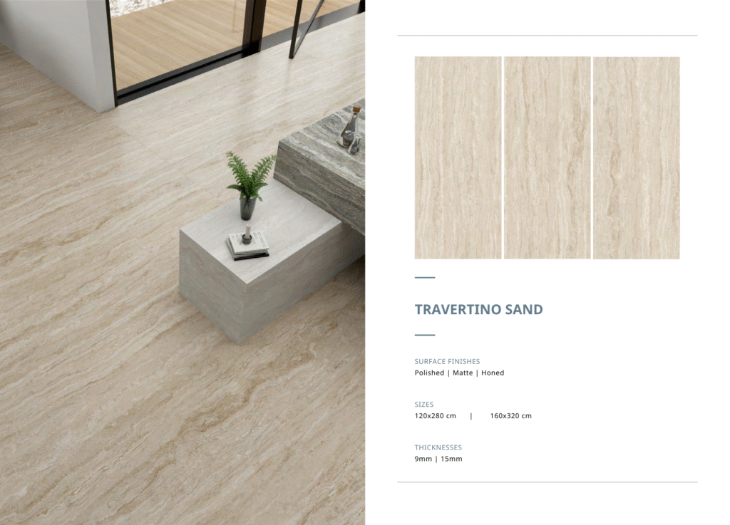 Thông số kỹ thuật của Đá nung kết Travertino Sand
