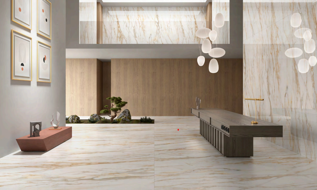 Đá Macchia Vecchia Vasta lát nền phòng khách phong cách hiện đại