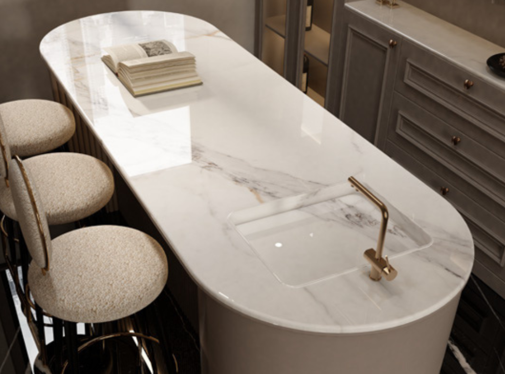 Đá nung kết Calacatta Royale – Vẻ đẹp sang trọng vượt thời gian